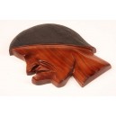 Face of indian to wall, wood Brazilwood