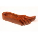 Foot-shaped ashtray, wood Jacaranda
